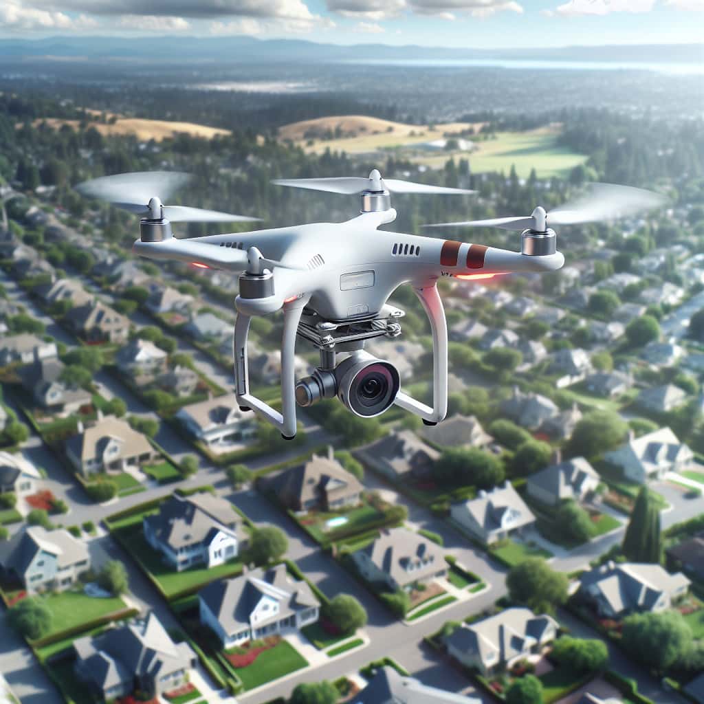 hyper realistic high resolution photo of drohnen videografie fuer immobilien