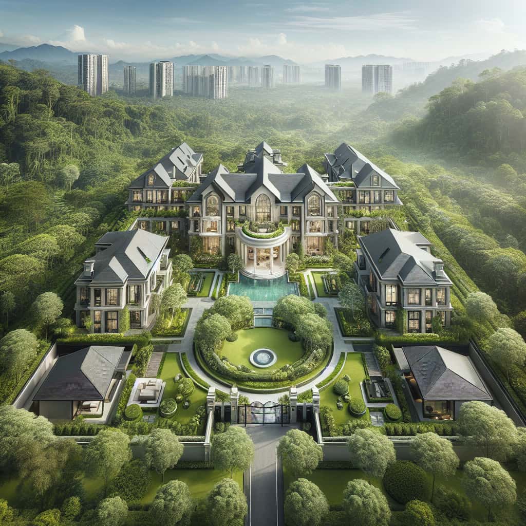 hyper realistic high resolution photo of drohnenfotografie fuer immobilien