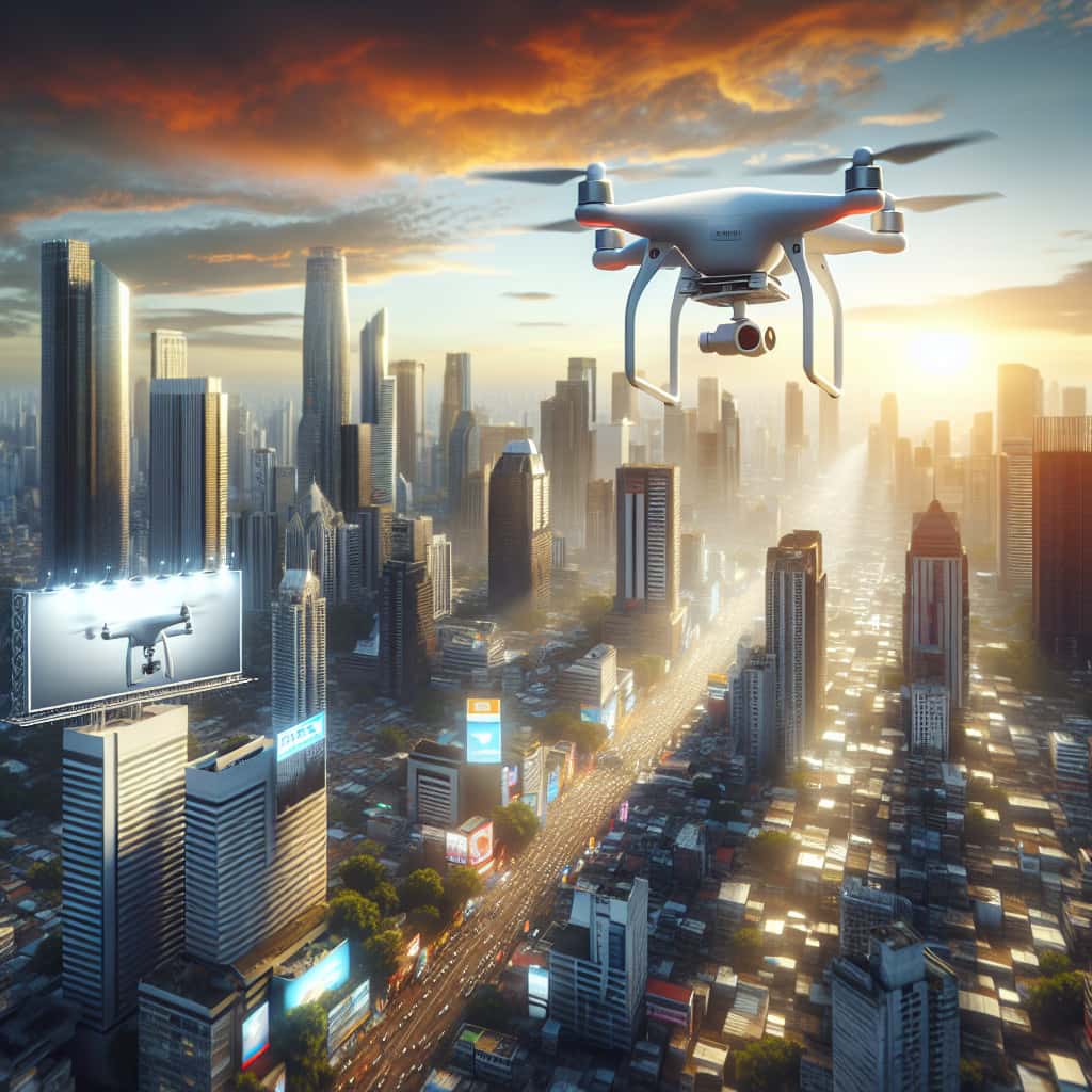 hyper realistic high resolution photo of drohnenfotografie fuer marketing werbung