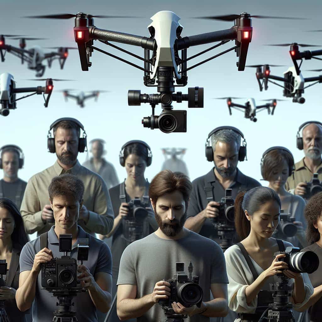 hyper realistic high resolution photo of lizenzierte drohnen videografen