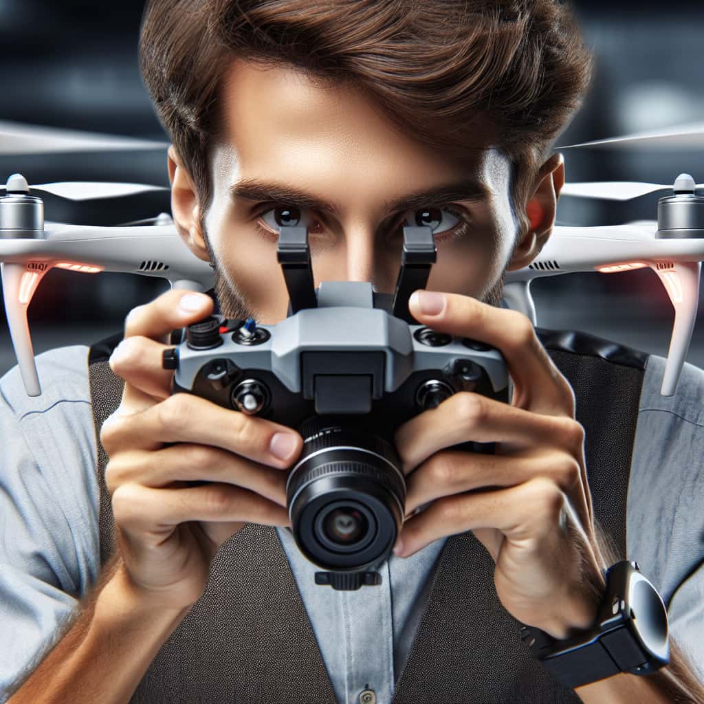 hyper realistic high resolution photo of luftdrohnen videografen